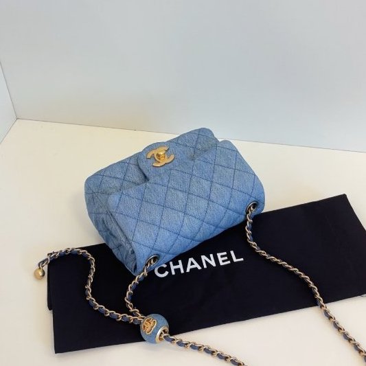 近新品 香奈兒/Chanel 牛仔CF金球方胖子 芯片款-4