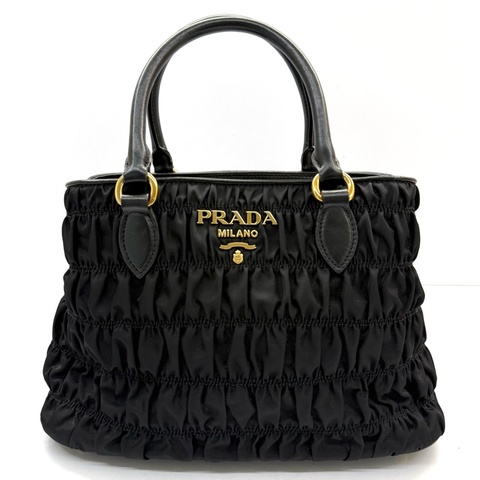 PRADA 普拉達 黑色尼龍NAPPA手提斜背2WAY包 1BA173