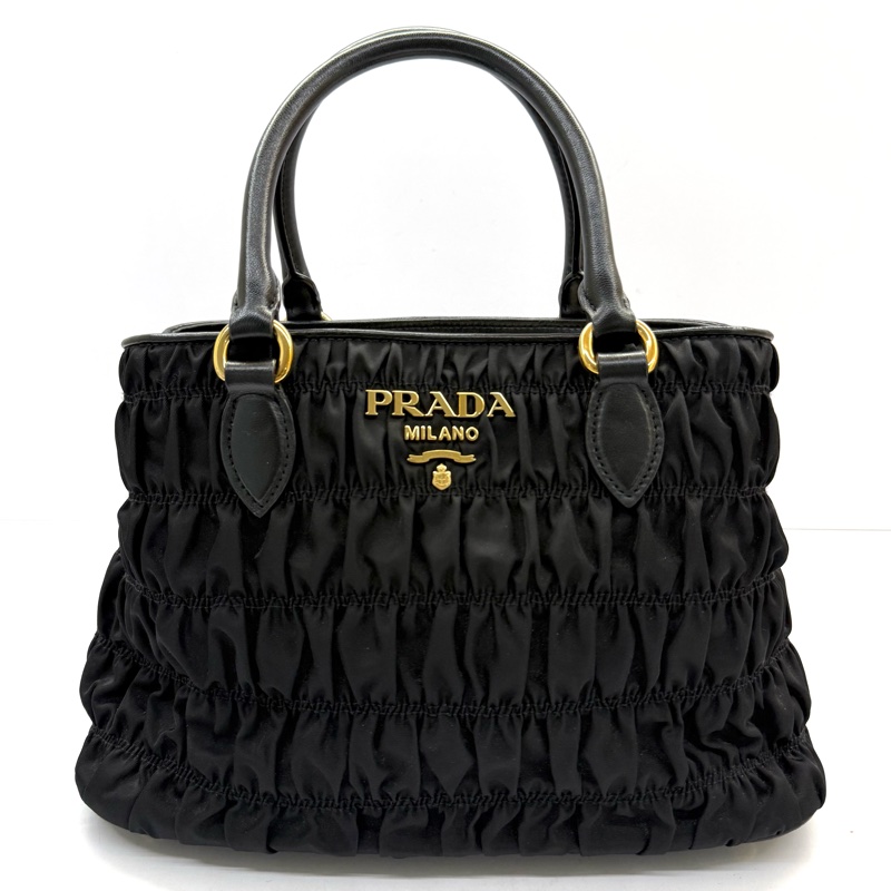 PRADA 普拉達 黑色尼龍NAPPA手提斜背2WAY包 1BA173-0