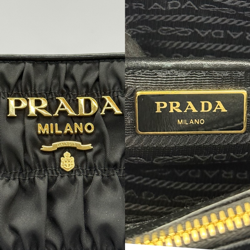 PRADA 普拉達 黑色尼龍NAPPA手提斜背2WAY包 1BA173-7