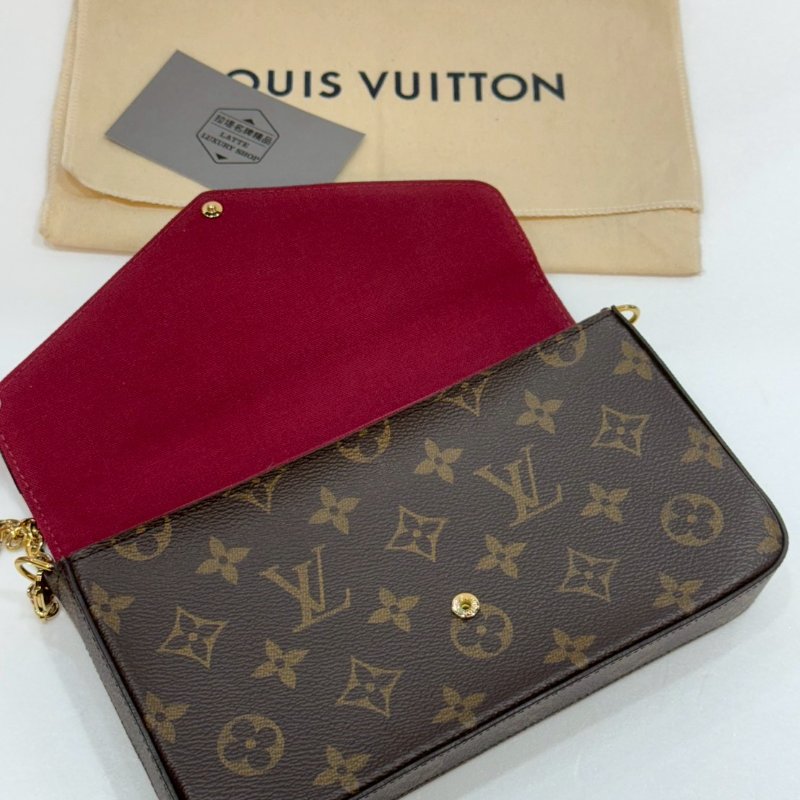 LV 斜背包/側背包/WOC三合一/手拿包 M81896 9成新-14