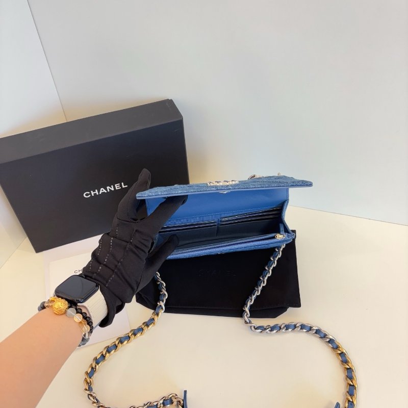 近新品 香奈兒/Chanel 19bag繫列丹寧Woc鏈條包 芯片款-8