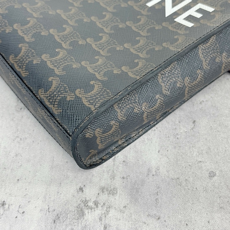 正品 賽琳Celine 琴譜印花黃褐色小號手提包斜背包-6