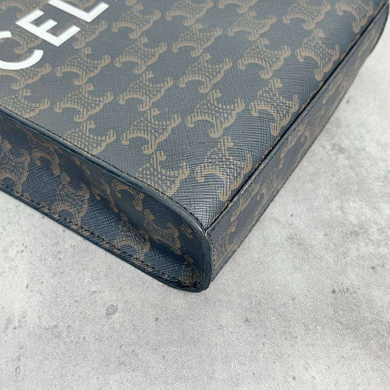 正品 賽琳Celine 琴譜印花黃褐色小號手提包斜背包-7