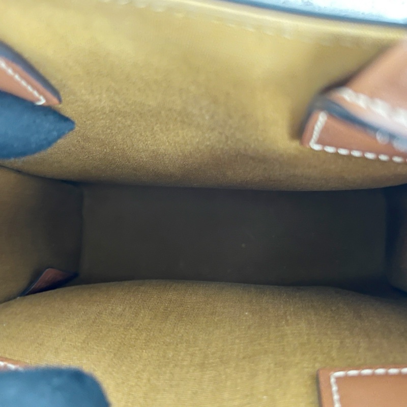正品 賽琳Celine 琴譜印花黃褐色小號手提包斜背包-8