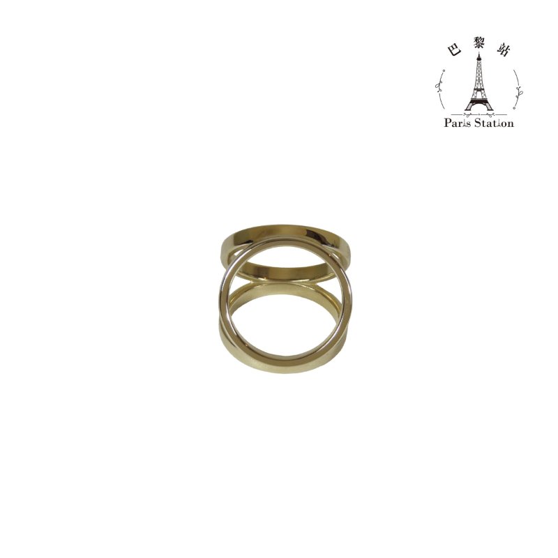 【巴黎站二手名牌專賣店】＊現貨＊HERMES 愛馬仕 真品＊ Trio Scarf Ring 經典三環設計絲巾環 (香檳金/絲巾扣)-1