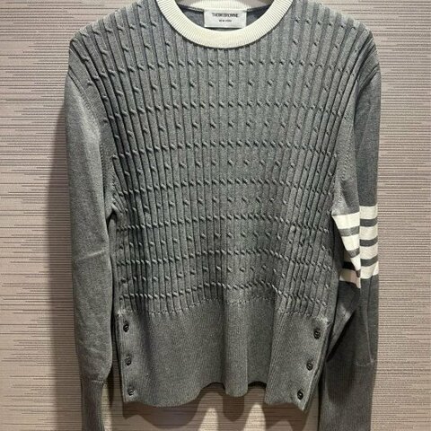 💎Han's house精品服飾💎 Thom Browne 4槓 粗 針織 棉質 毛衣 義大利製 原價38800