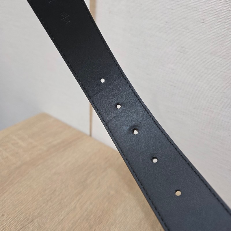 [品況優🥨] LV黑灰老花鎢金銀釦雙面用皮帶-9