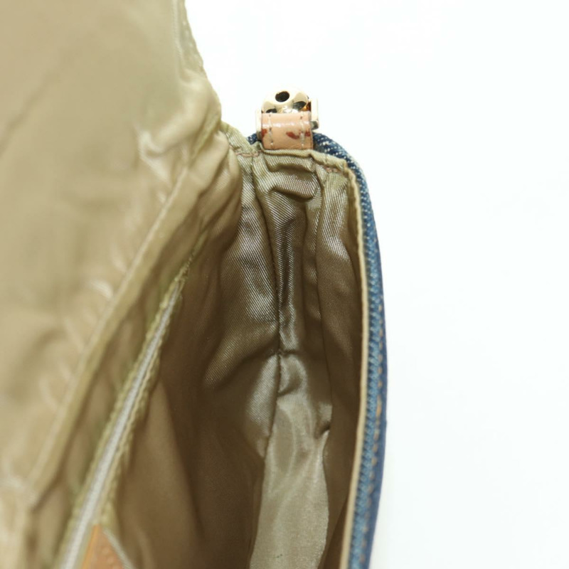 【日本直送】Christian Dior Maris Pearl 單肩包 牛仔布 海軍藍 金色 正品 177688V-23