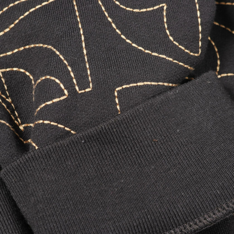 路易威登音樂系列刺繡純棉衛衣，黑色/米色，XXL碼，二手男款-7