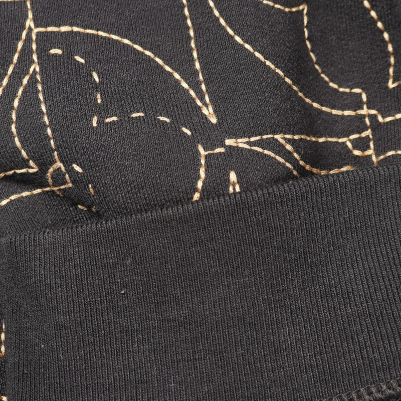 路易威登音樂系列刺繡純棉衛衣，黑色/米色，XXL碼，二手男款-8