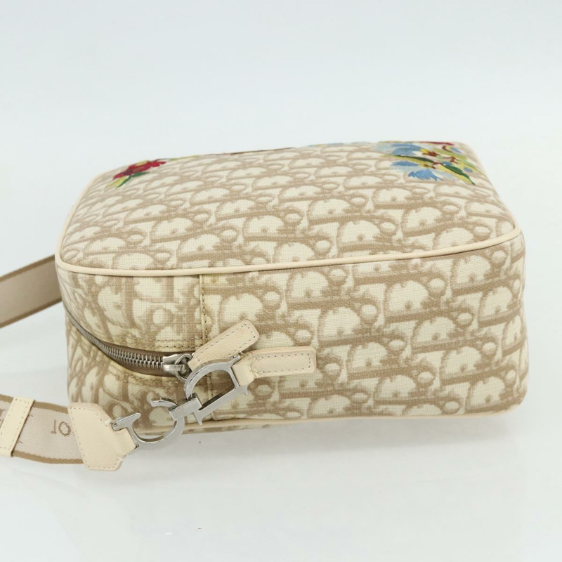 【日本直送】Christian Dior Trotter帆布肩背包 PVC 米色 銀色 正品 177979A-2