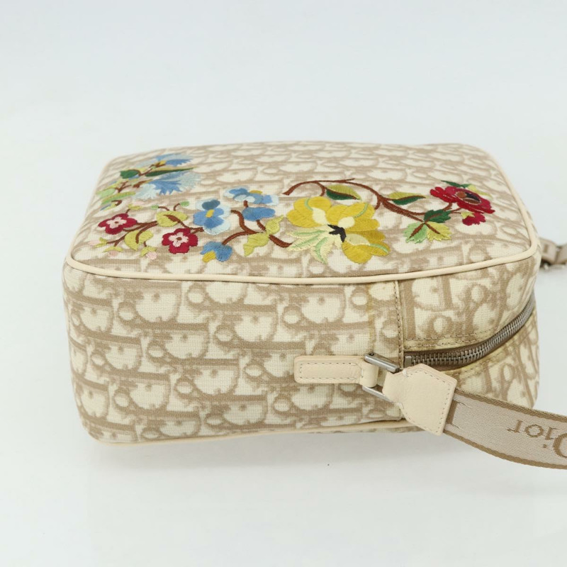 【日本直送】Christian Dior Trotter帆布肩背包 PVC 米色 銀色 正品 177979A-3