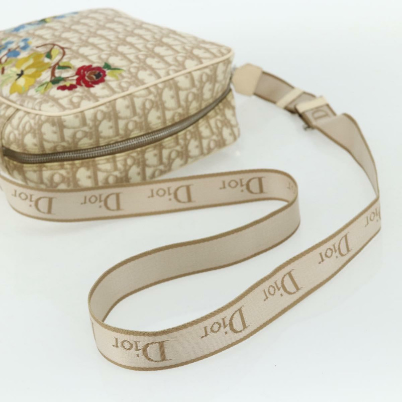 【日本直送】Christian Dior Trotter帆布肩背包 PVC 米色 銀色 正品 177979A-6