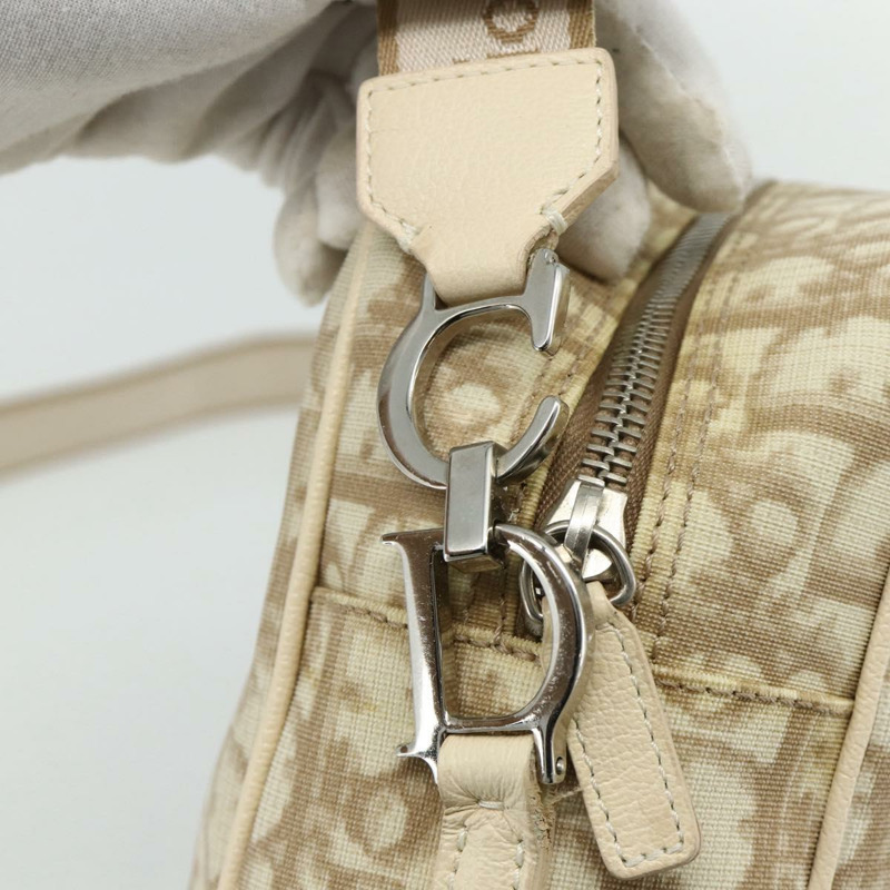 【日本直送】Christian Dior Trotter帆布肩背包 PVC 米色 銀色 正品 177979A-9