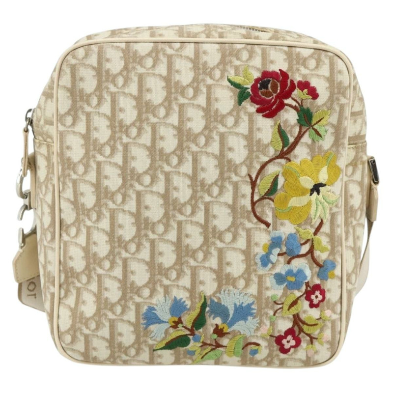 【日本直送】Christian Dior Trotter帆布肩背包 PVC 米色 銀色 正品 177979A-12