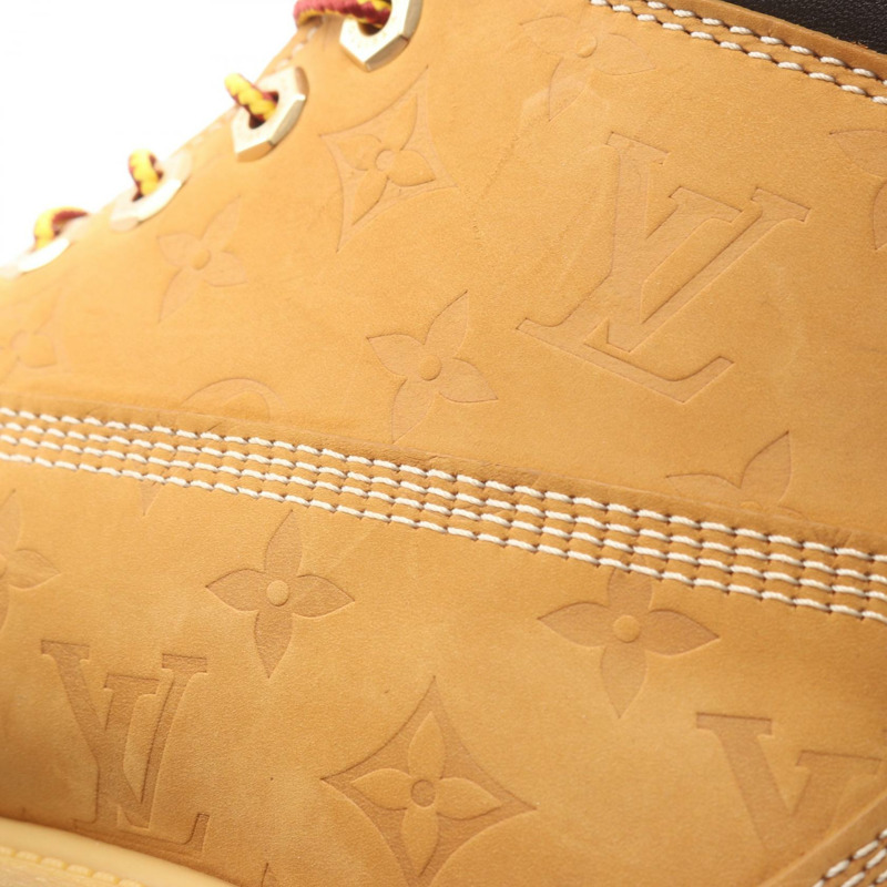 路易威登 LV Timberland 6吋 Ancre 靴子 1AD72V 皮革 米棕色 二手 6-7