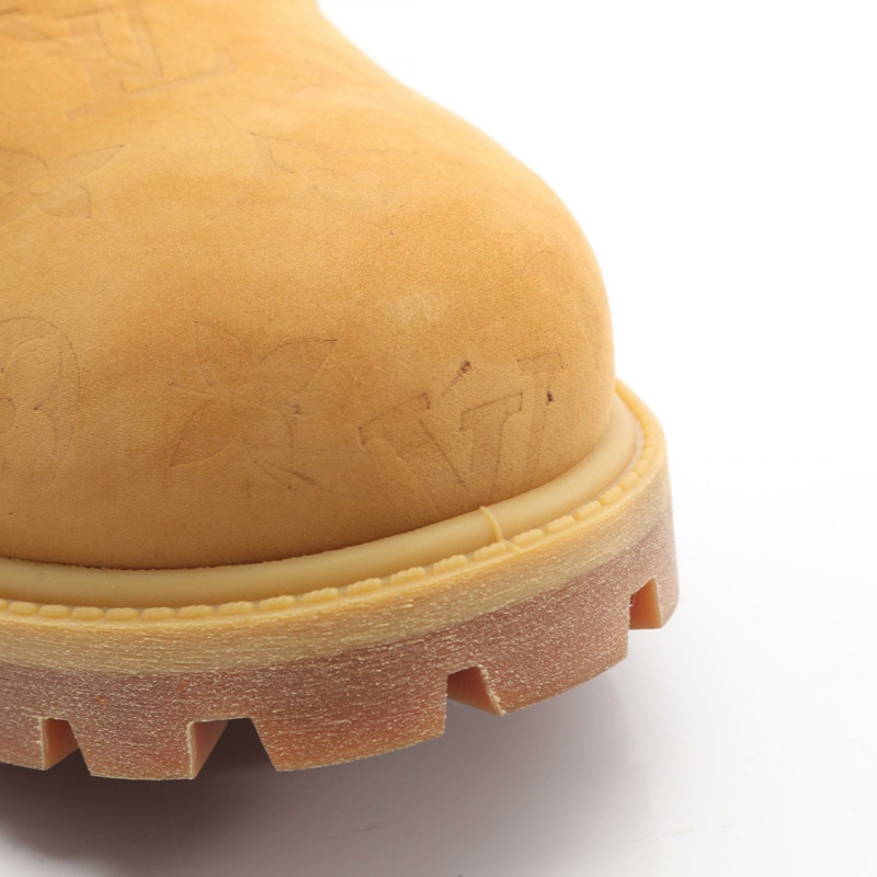 路易威登 LV Timberland 6吋 Ancre 靴子 1AD72V 皮革 米棕色 二手 6-8