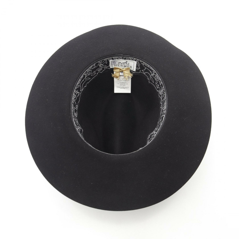 HERMES Collier 帽子 Feutre Feutre 黑色 二手 女式-2