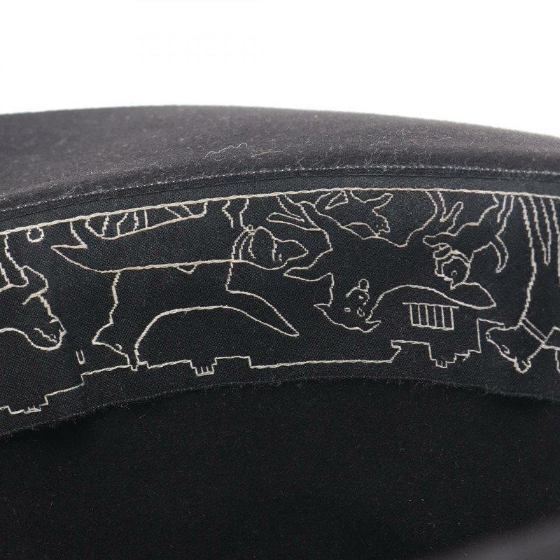 HERMES Collier 帽子 Feutre Feutre 黑色 二手 女式-5