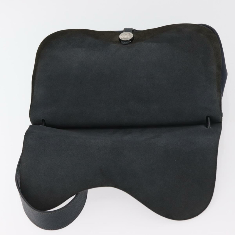 【日本直送】愛馬仕 Sac Colorado MM 單肩包 皮革 海軍藍 銀色 正品 bs34970V-18