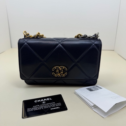 香奈儿 Chanel 黑金羊皮19bag woc羊皮 流浪斜挎包 底19cm