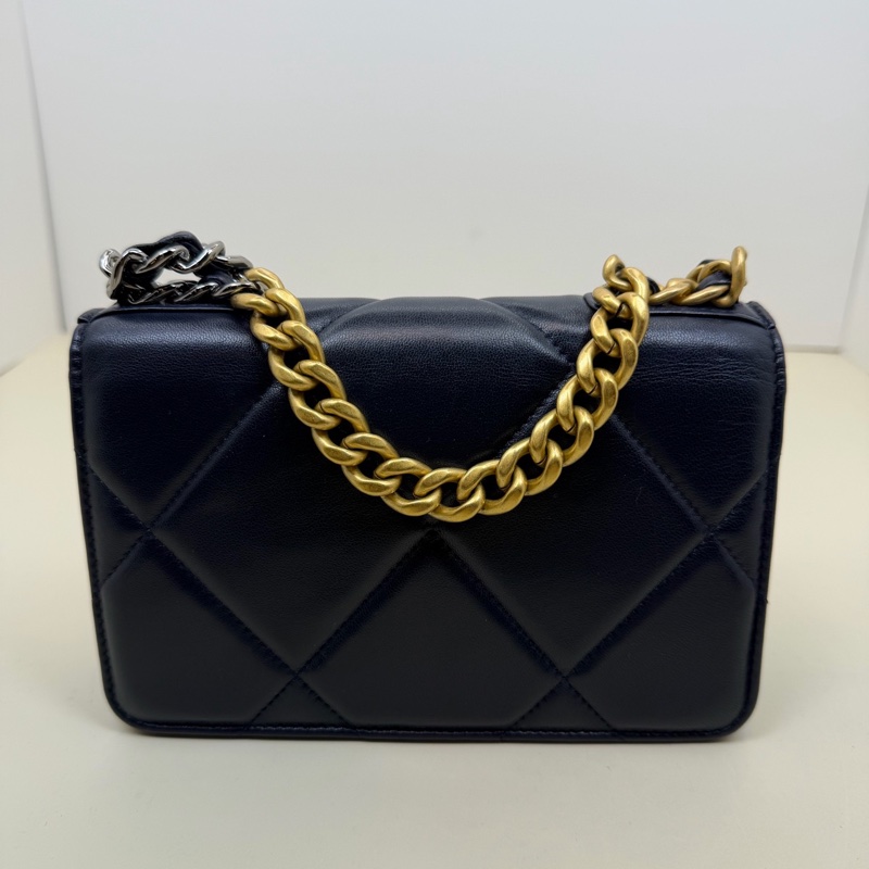香奈儿 Chanel 黑金羊皮19bag woc羊皮 流浪斜挎包 底19cm-2