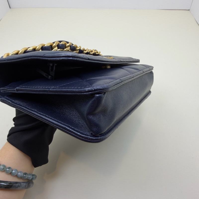 香奈儿 Chanel 黑金羊皮19bag woc羊皮 流浪斜挎包 底19cm-4