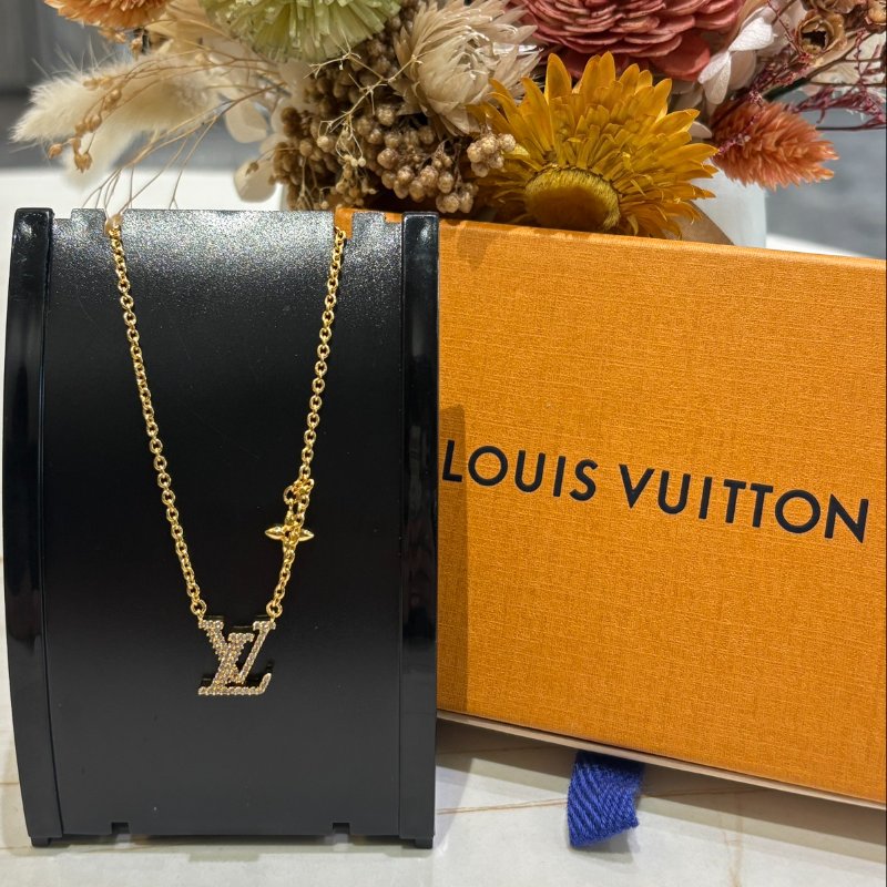*SHIHNA名牌精品* LV M00596 Iconic 經典LOGO造型花卉吊墜水鑽項鍊-4