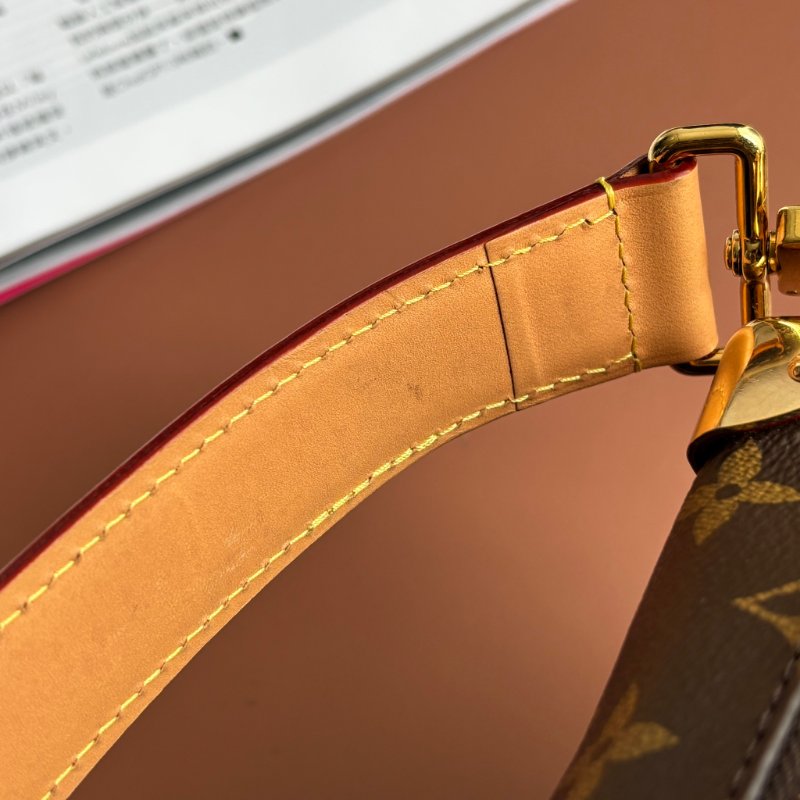 ::LOUIS VUITTON:: LV M46815 Side Trunk PM 經典花紋牛皮飾邊手提斜背包 箱型包-11