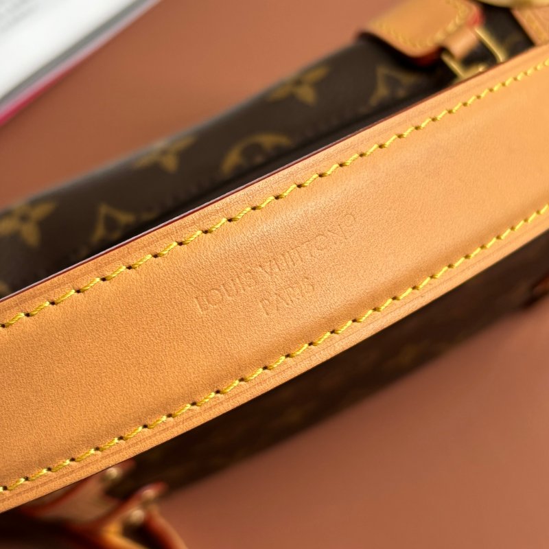 ::LOUIS VUITTON:: LV M46815 Side Trunk PM 經典花紋牛皮飾邊手提斜背包 箱型包-14