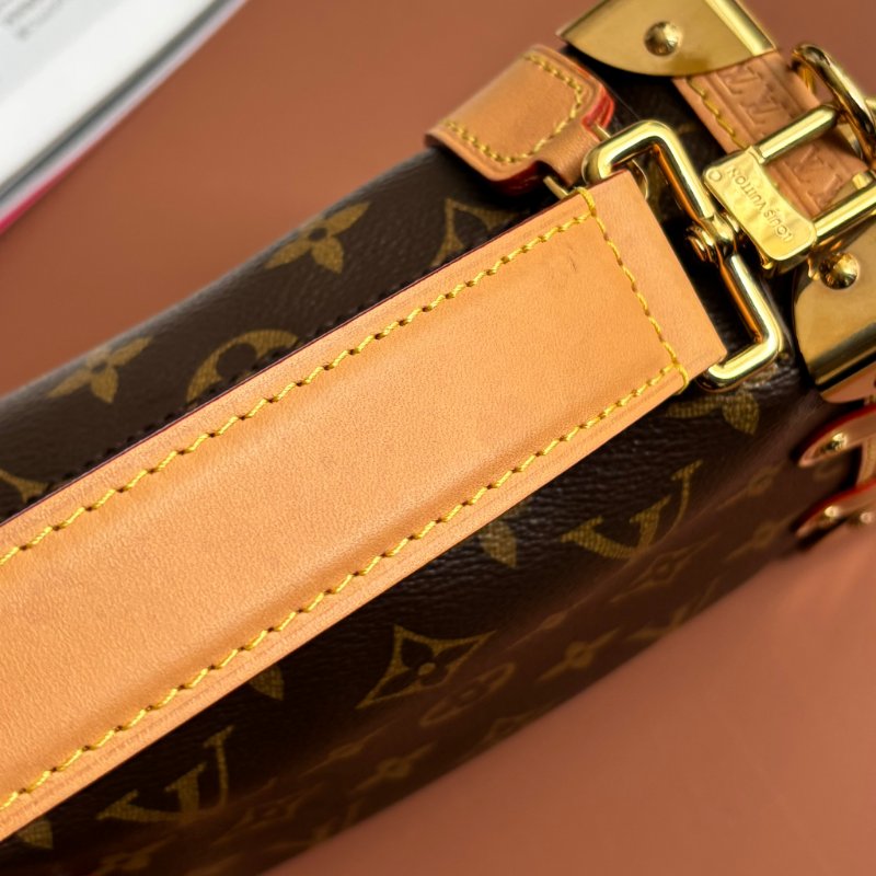 ::LOUIS VUITTON:: LV M46815 Side Trunk PM 經典花紋牛皮飾邊手提斜背包 箱型包-15