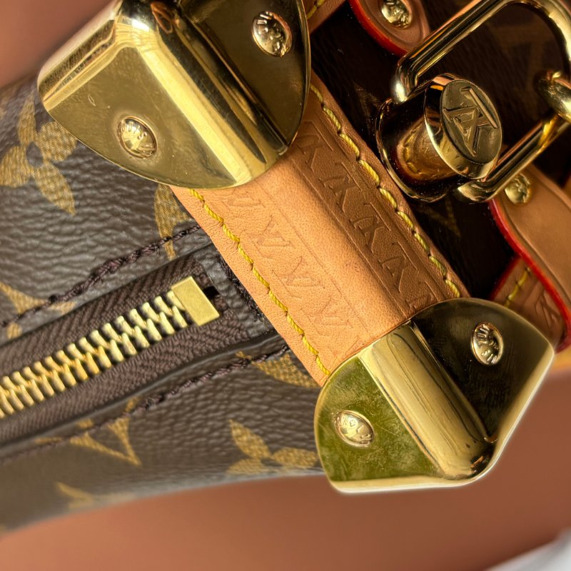 ::LOUIS VUITTON:: LV M46815 Side Trunk PM 經典花紋牛皮飾邊手提斜背包 箱型包-20