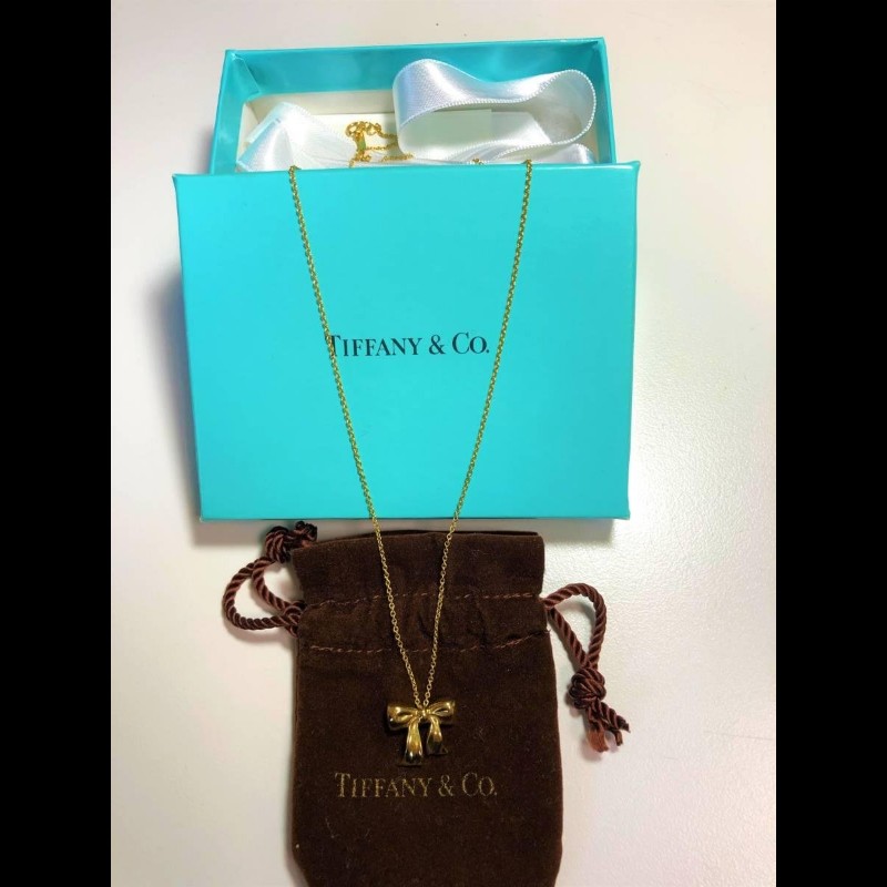 經典雋永 Tiffany & Co. 90年代 Vintage 750 18K金 蝴蝶結絲帶 項鍊 吊墜 項鏈-2