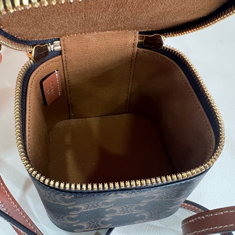 正品，99新Celine/賽琳Triomphe可拆卸肩帶老花盒子斜挎單肩包迷你包手提包-4