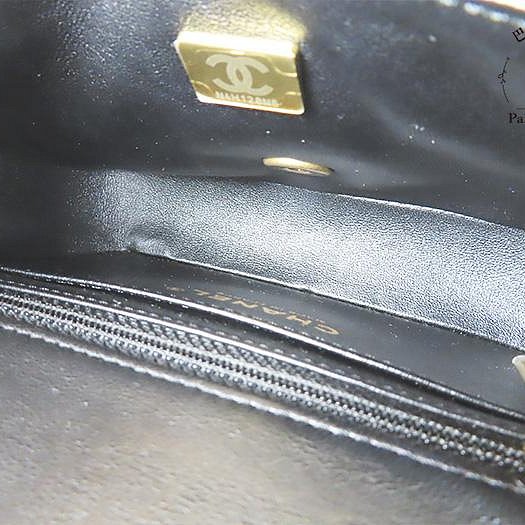 【巴黎站二手名牌專賣店】＊現貨＊CHANEL香奈兒真品＊黑色菱格紋牛皮愛心鏈方胖子斜背鍊包 口蓋包-3
