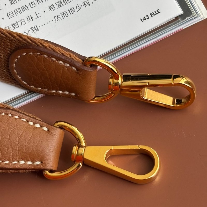 ::Hermès:: Mini Evelyne 16 II 二代金釦金棕 H字樣斜背包-4