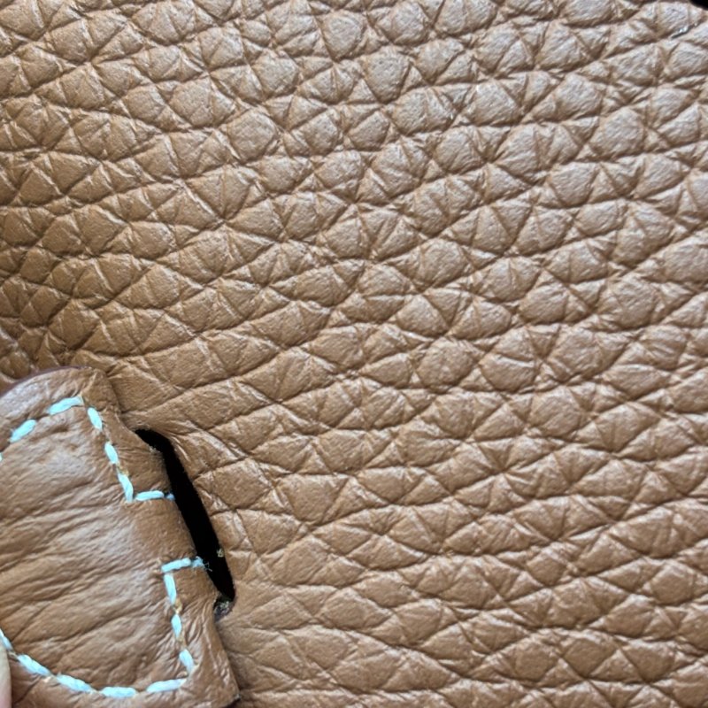 ::Hermès:: Mini Evelyne 16 II 二代金釦金棕 H字樣斜背包-14