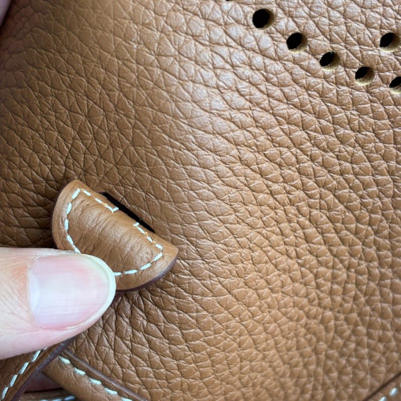 ::Hermès:: Mini Evelyne 16 II 二代金釦金棕 H字樣斜背包-15