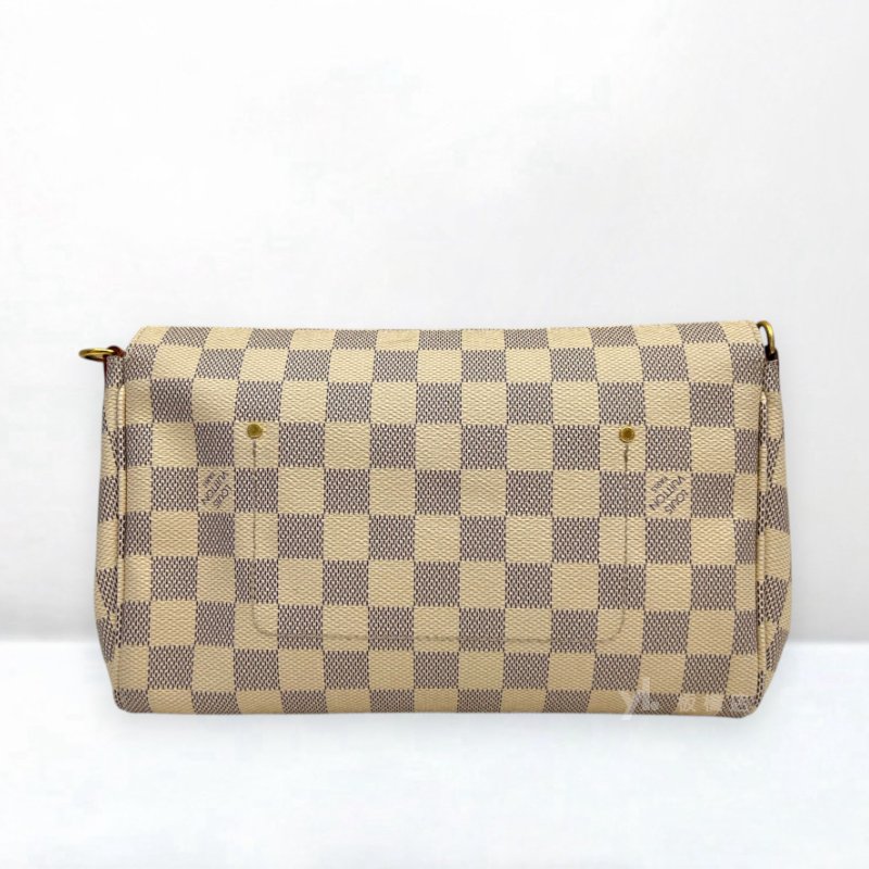S5457-LV 白棋盤格Favorite MM鍊條斜背包N41275-3