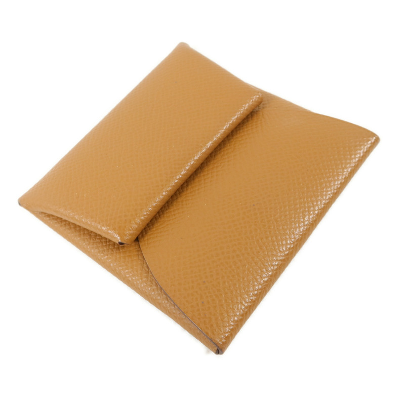 HERMES Epsom皮革Bastia零錢包Gold-2