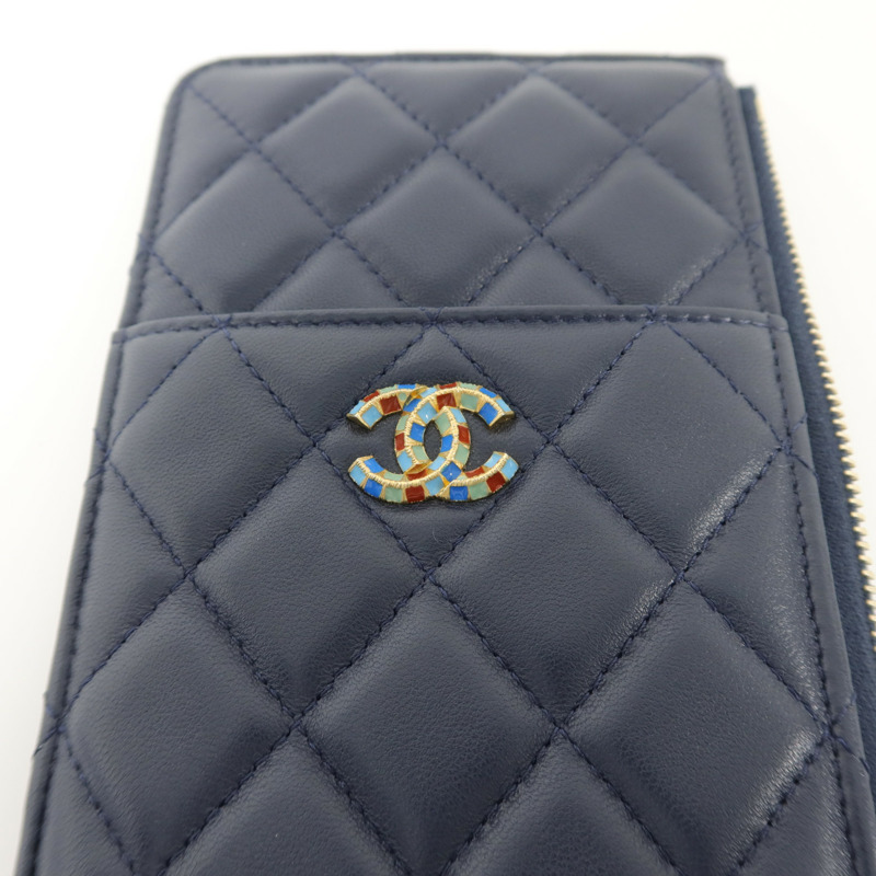 CHANEL 羊皮皮革Classic Phone Pouch with Zipper長錢包-7
