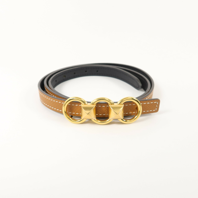 HERMES Epsom皮革Belt皮帶Gold-4