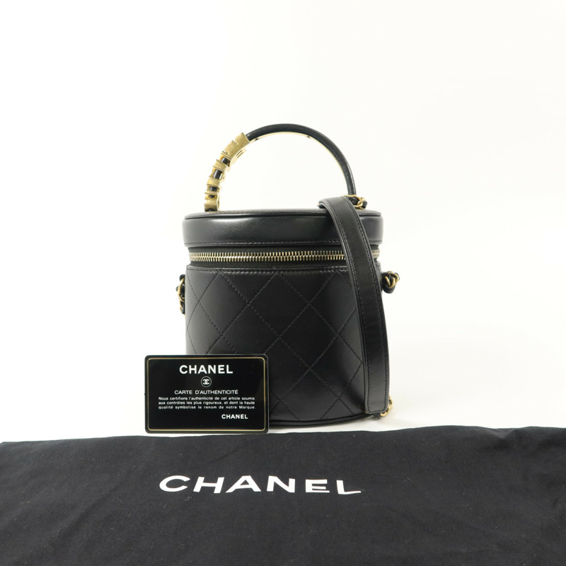 CHANEL 羊皮皮革Vanity Case手挽肩背兩用袋-9