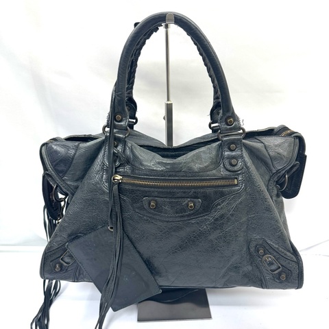 BALENCIAGA 黑色機車包 115748