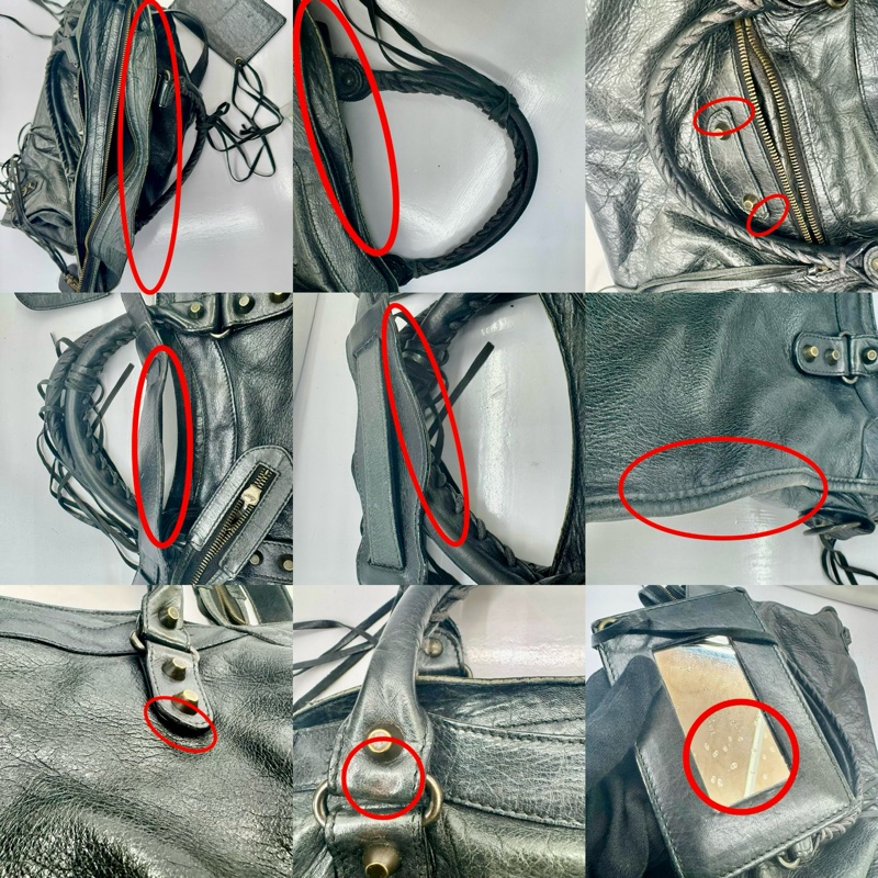 BALENCIAGA 黑色機車包 115748-9