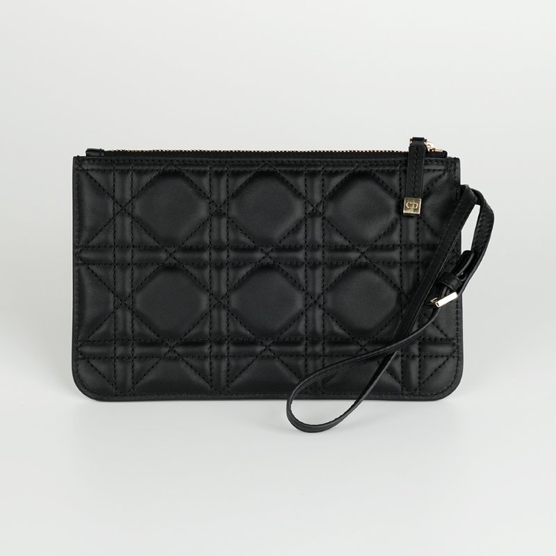 KESH 凱仕國際精品【金屬吊飾、優雅日常托特】DIOR Toujours Small 迪奧小型手提包｜黑色籐格紋小牛皮｜金扣-14