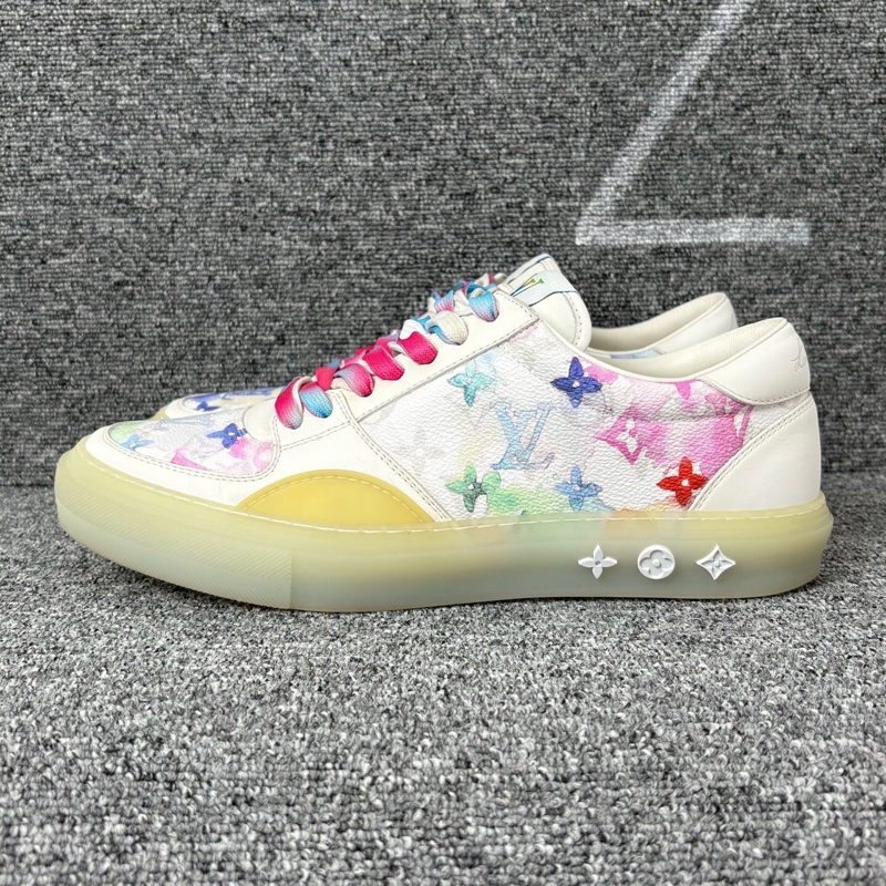 LouisVuitton 路易威登 白色皮面水墨扎染板鞋42.5碼🧡-1