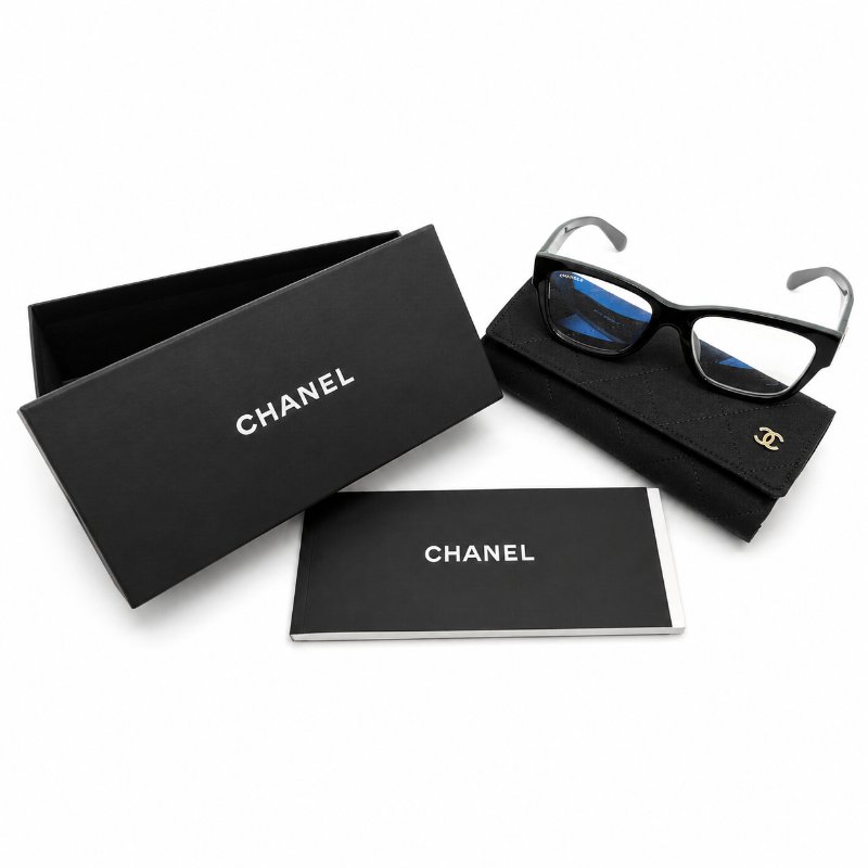 Chanel 香奈兒 - 光學眼鏡 黑框 CH3455 - 含原廠眼鏡盒 | 原廠保證說明書 | 原廠提袋+緞帶-4