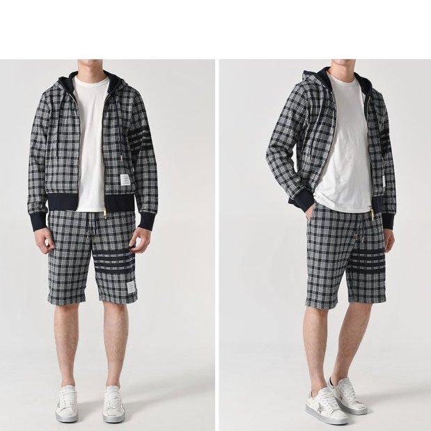 💎Han's house精品服飾💎THOM BROWNE TB 格紋 四槓 棉 短 褲 日本製  現貨4 原價27700-7